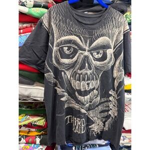 Third Rail Mens Skull Graphic T-Shirt Black Streetwear Distressed Grunge XL